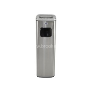 Brooks Yuka Ashtray Bin Square Silver 16Ltr