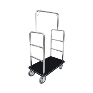 Brooks Layn Luggage Trolley Silver + Black Carpet 