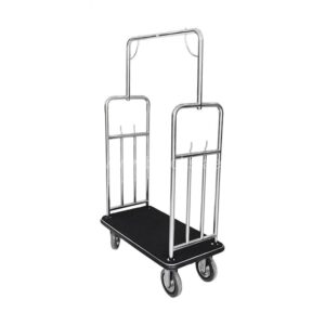Brooks Zyfer Luggage Trolley Silver + Black Carpet 