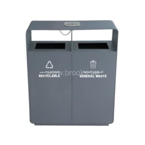 Brooks Daliz 2 Stream GS Recycle Bin Ashtray Lid 120Ltr Grey