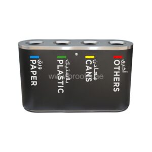 Brooks 4 Stream SS Recycle Bin Black 180Ltr 