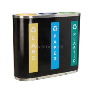 Brooks 3 Stream Recycle Fiber Bin Black