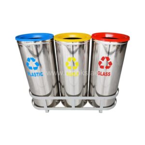 Veelux 3 Stream SS Open Bin 120Ltr with Base 