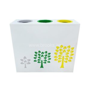 Brooks  3 Stream Recycle Bin White 