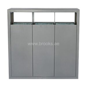 Brooks Revox 3 Stream Metal Recycle Bin 165Ltr