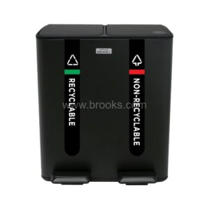 Brooks Flendzy 2 Stream Metal Recycle Bin 30Ltr Black