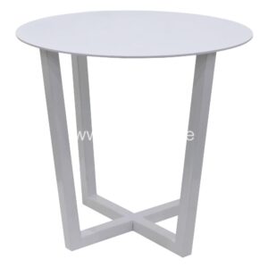 Round Metal Meeting Table White