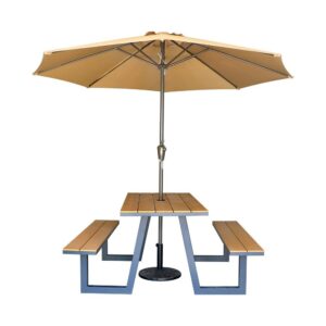 Brooks Maalows CS+PS Plastic Wood Bench with Umbrella