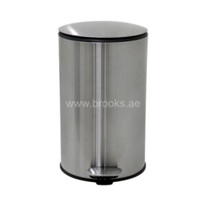 Brooks Hennex SS Round Pedal Bin Silver 12Ltr
