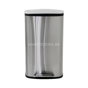 Brooks SS Rectangle Pedal Bin Silver 30Ltr 