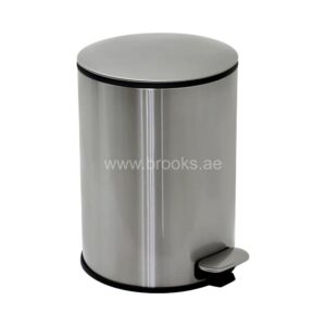 Brooks Hennex SS Round Pedal Bin Silver 5Ltr