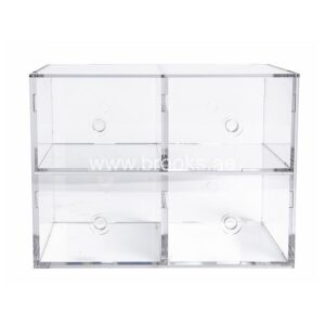 Veelex Clear Acrylic Storage Box Organizer with 4 Compartment 