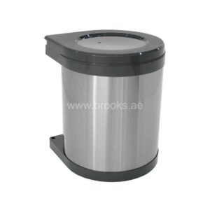Brooks Savvy Kitchen Cabinet Round SS Bin 10Ltr Dark Grey