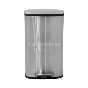 Brooks SS Rectangle Pedal Bin Silver 20Ltr
