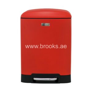 Brooks Domino Metal Pedal Bin Red 20Ltr