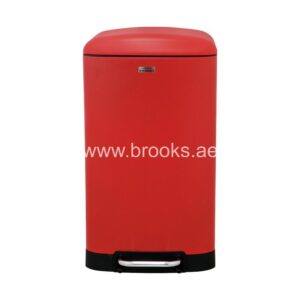 Brooks Domino Metal Pedal Bin Red 40Ltr