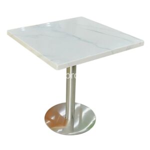 Square Marble Table with Metal Leg